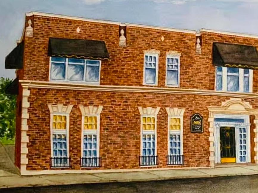 Painting of office building