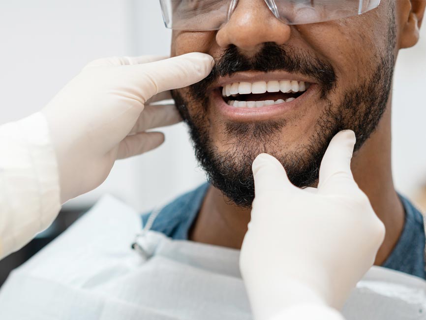 Patient receiving exam